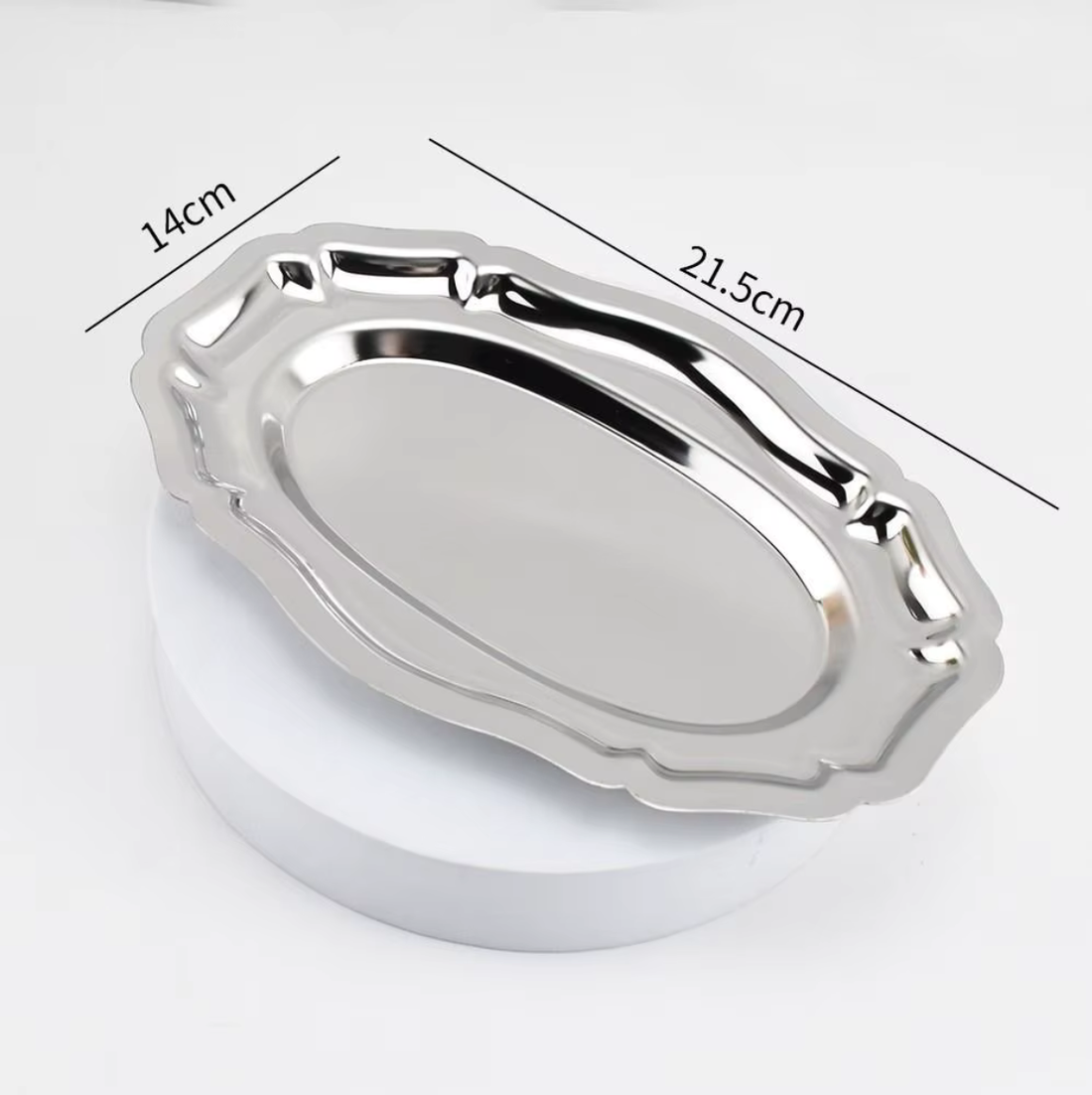 Belle Époque – Vintage Edelstahl Servierplatte im französischen Stil