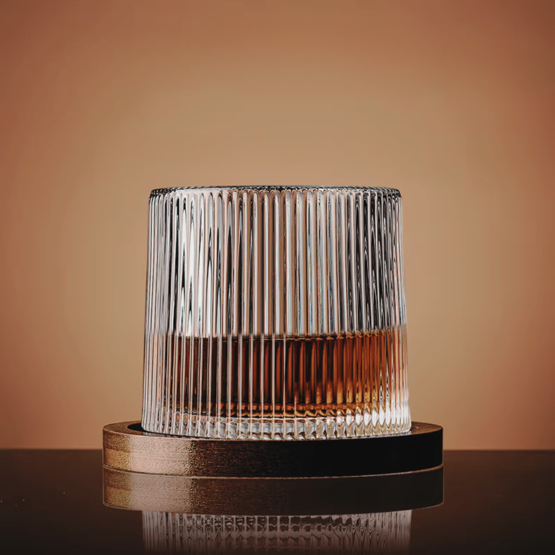 Pivotant Stripe - Glas mit Untersetzter, 280ml